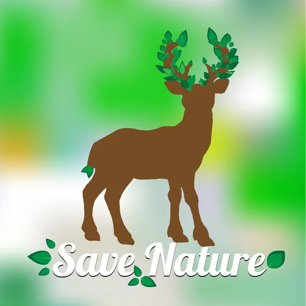 Elemento para el Día Mundial del Medio Ambiente. Icono de ciervo . — Vector de stock
