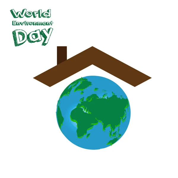 Día Mundial del Medio Ambiente. Earht es nuestro hogar. Ilustración vectorial — Vector de stock