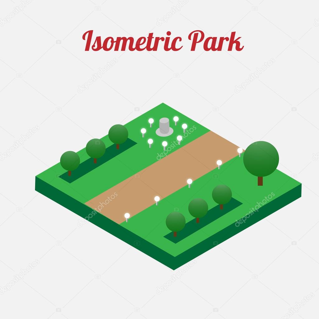 City park furniture. City map elements. Isometric infographic. Isometric vector. 