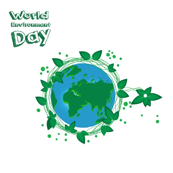 Día Mundial del Medio Ambiente. Earht es nuestro hogar. Arte Tierra sobre fondo blanco. Ilustración vectorial — Vector de stock