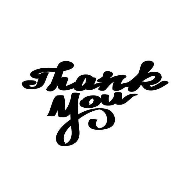 Thank you handwritten. Thank you lettering. Black lettering isolated on white background. vector illustration — Stock Vector