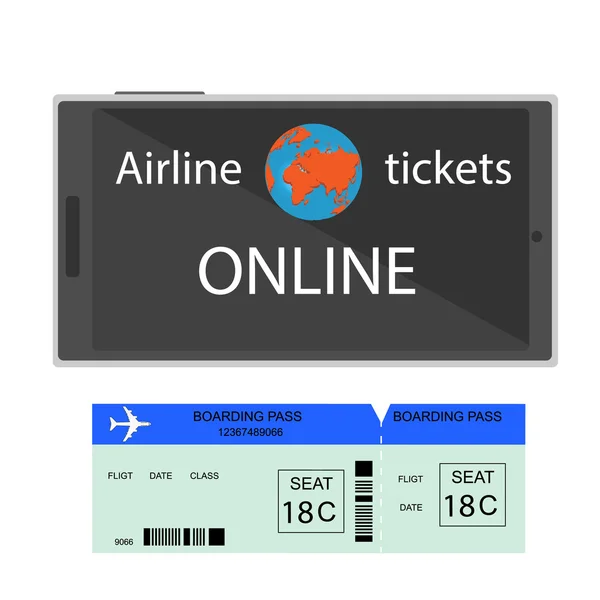 航空券オンライン。航空券の予約や購入。電話でチケット予約。チケットのためのオンライン アプリケーション。国際便します。平らな 3 d アイソ メトリック。ベクトル図. — ストックベクタ