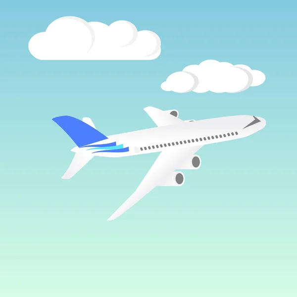 Avión de pasajeros. Avión de pasajeros. Carga de avión. Aviones isométricos sobre fondo de cielo azul. Aviación Civil. Ilustración vectorial — Vector de stock