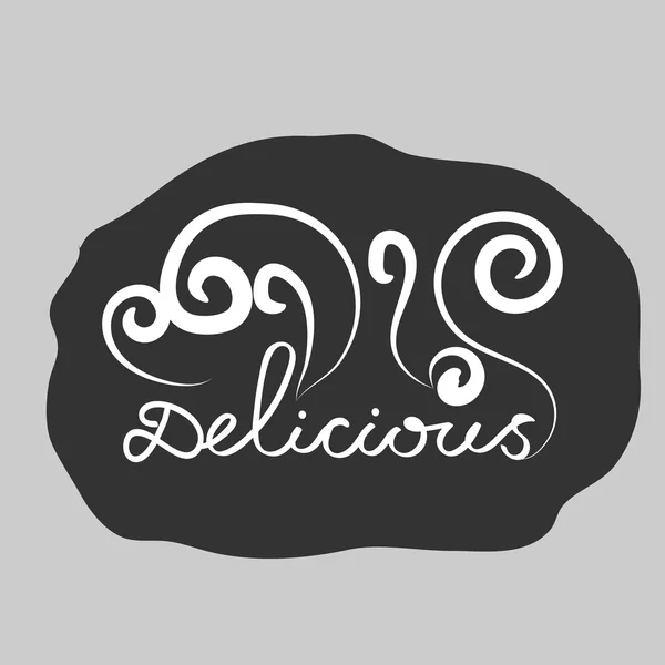 Deliciosa mano dibujar letras. Quot creativo delicioso. Puede utilizar para menú de restaurante, menú de cafetería, cartel, folleto, anuncio. Ilustración vectorial — Vector de stock