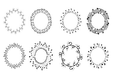 Elle çizilmiş kare kümesi. Doodle kare. Stil kroki. Vektör esnaf