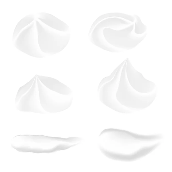 Beyaz arka plan üzerinde izole yüz kremi renk örnekleri vektör kümesi. Gerçekçi yüz kremi kavramı izler. Vektör çizim