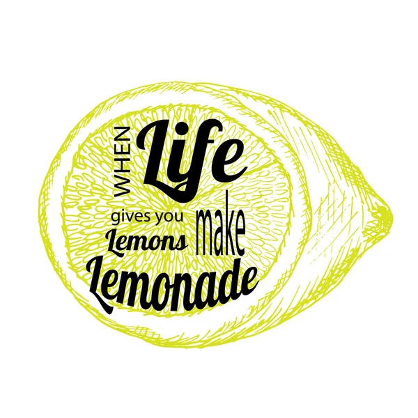 Cita Si la vida te da limones haz limonada — Vector de stock