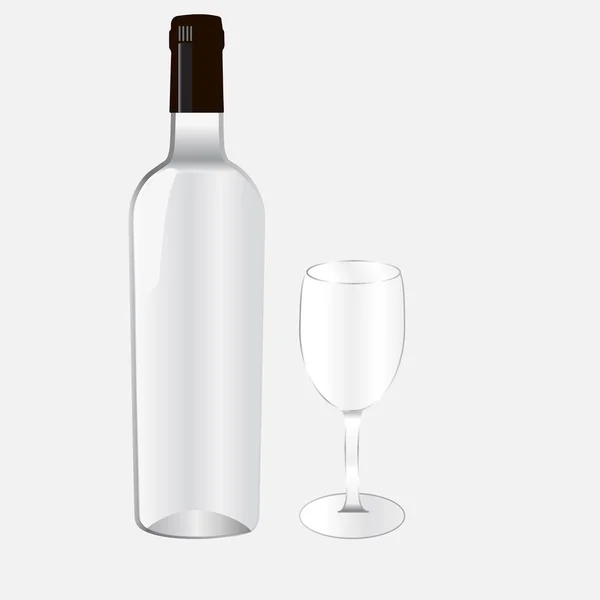 Flasche und Glas — Stockvektor