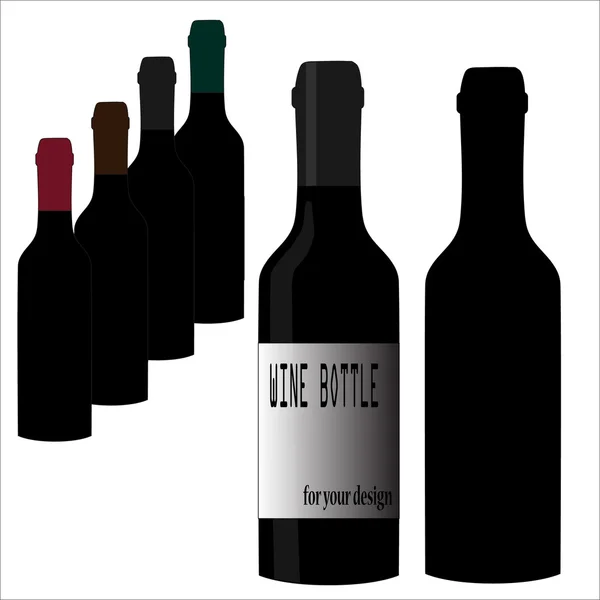 Vino Botella vector — Vector de stock