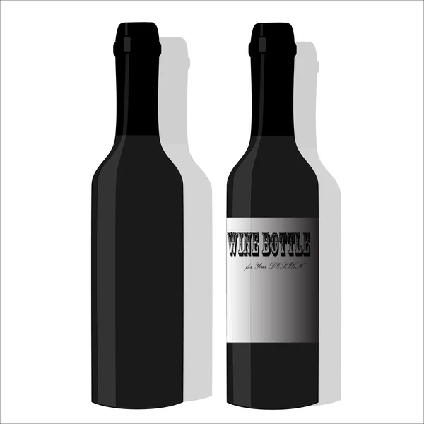 Vino Botella vector — Vector de stock