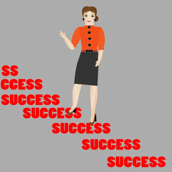 Başarılı iş kadını — Stok Vektör