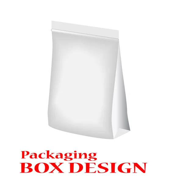 Embalagem de saco de folha branca Mock Up Blank . — Vetor de Stock