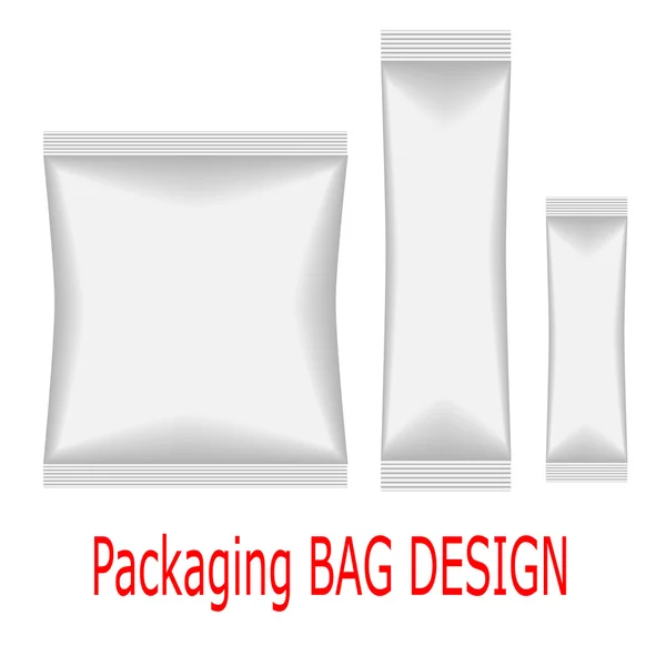 Beyaz boş folyo kadar sahte çanta ambalaj. 