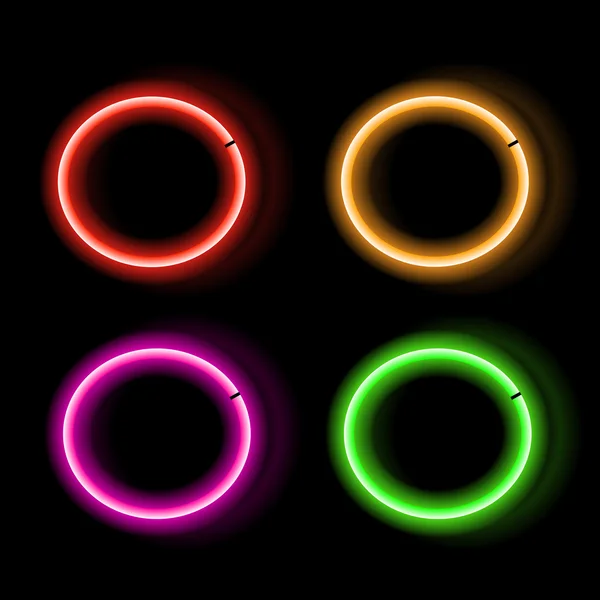 Set neon zingt. Gloeiende frame. Vectorillustratie — Stockvector