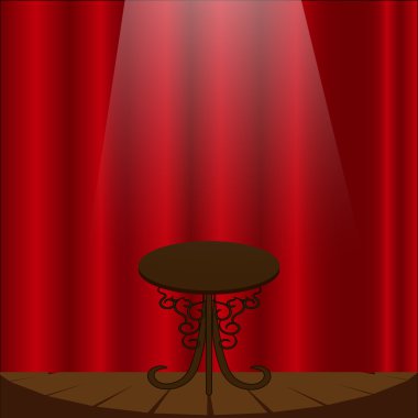 Tiyatro sahne kırmızı perdeler