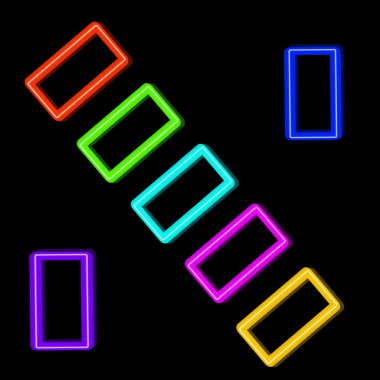 neon çerçeve kümesi.