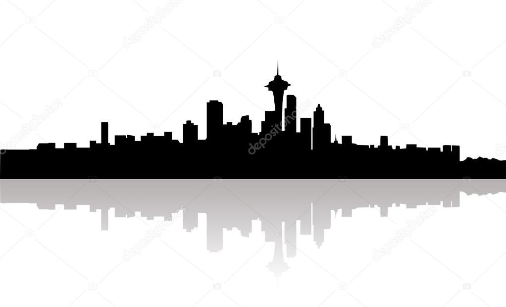 Skyline city in black