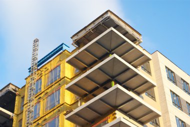 İnşaat köşe görünümü oluşturma, beton yapı kat mülkiyeti