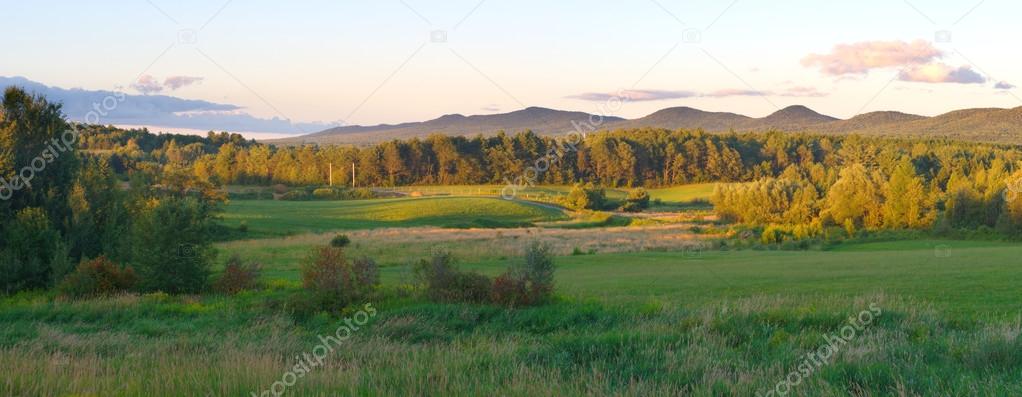 panoramic landscape rural country scene mountains sky