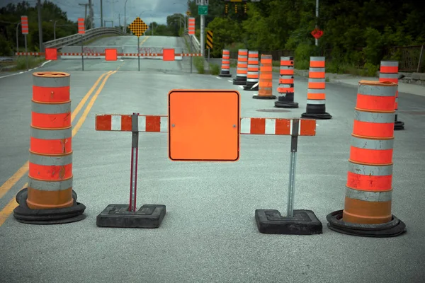 Traffic Cones Orange Sign Fence Web Page Construction 404 Error — Stock Photo, Image