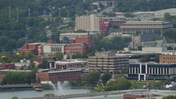 Sherbrooke City Εναέρια Άποψη Του Downtown Time Lapse — Αρχείο Βίντεο