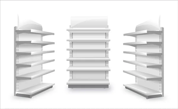 Rayonnage rack pour le commerce de magasin modèle vide pour la conception illustration vectorielle de stock isolé sur fond blanc — Image vectorielle