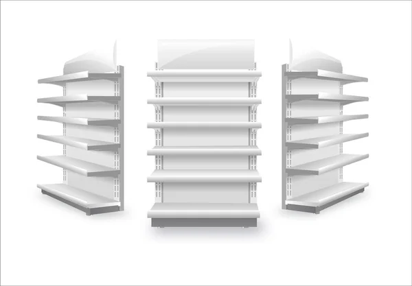 Rayonnage rack pour le commerce de magasin modèle vide pour la conception illustration vectorielle de stock isolé sur fond blanc — Image vectorielle