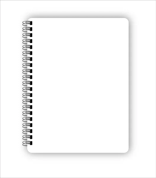 Cuaderno en blanco realista vector espiral de metal aislado en blanco — Vector de stock