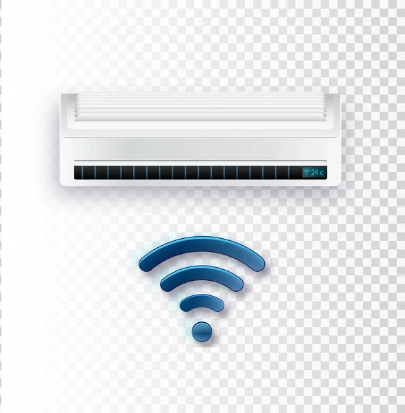 Aire acondicionado vectorial. aire acondicionado con control WiFi — Vector de stock