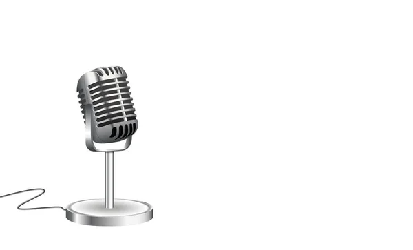 Microphone de style rétro isolé sur fond blanc — Image vectorielle