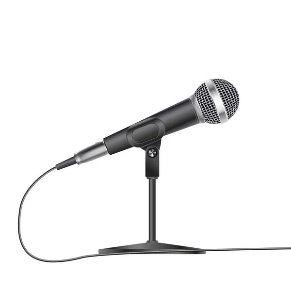 Microphone isolé sur fond blanc — Image vectorielle