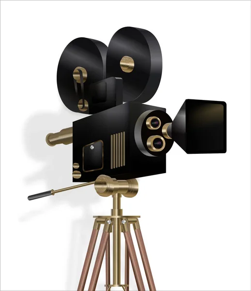 Caméra de cinéma. Caméra de film vintage sur fond blanc. — Image vectorielle
