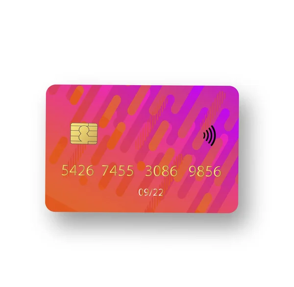 Set di carte di credito flat design isolato su sfondo bianco. — Vettoriale Stock