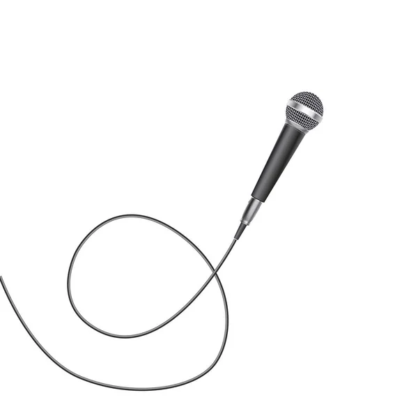 Mikrofon isolerad på vit bakgrund. — Stock vektor