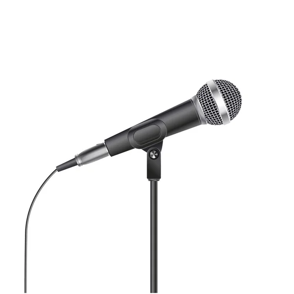 Microphone isolé sur fond blanc — Image vectorielle