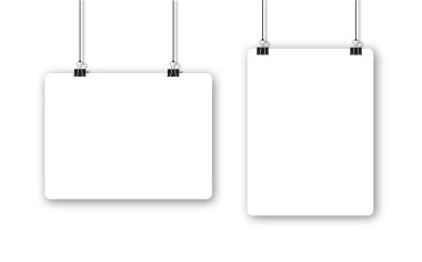 A4 biçiminde gölge ve siyah ataç içeren kağıt sayfası