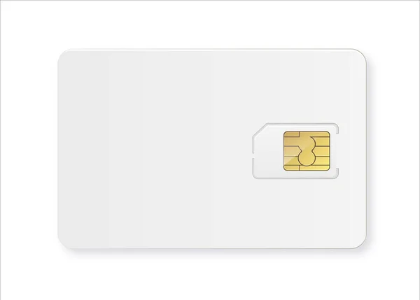 Sim karta vektor mobilní telefon ikona čip. Simcard izolované 3D design gsm. Sim Card. Symbol mobilní telekomunikační technologie. — Stockový vektor