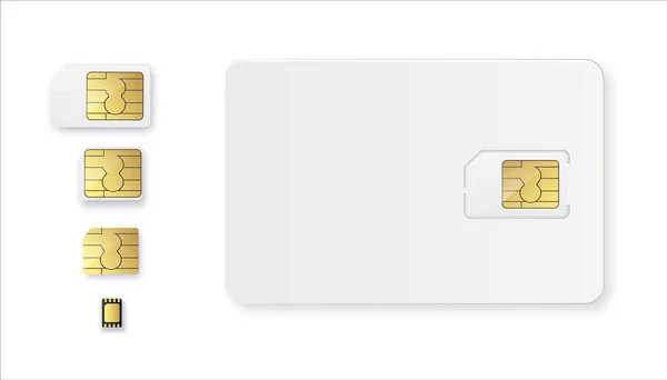 Vettore icona realistico oggetto scheda SIM. Simcard isolato 3d design gsm. — Vettoriale Stock
