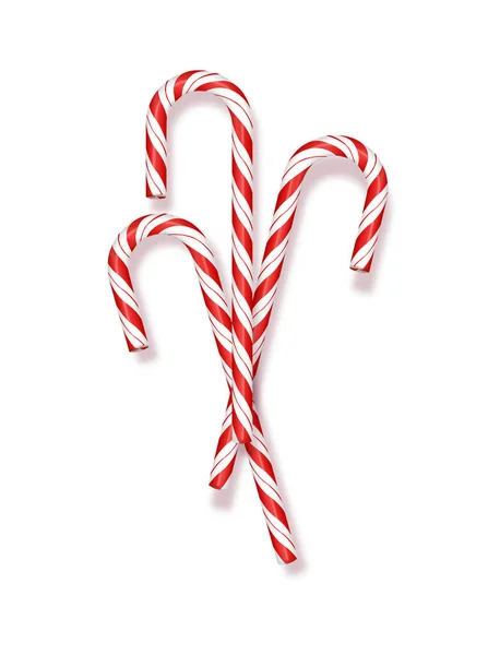 Wesołych Świąt w realistycznym 3D Candy Cane w tle. Ilustracja wektora — Wektor stockowy