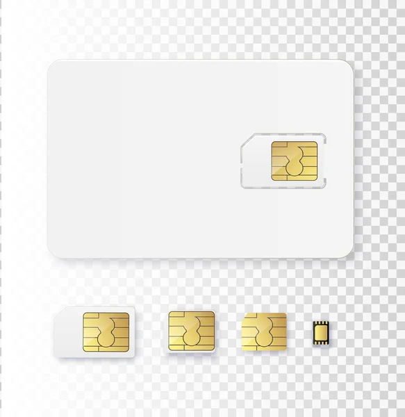 Sim kaart object realistisch pictogram vector. Simcard geïsoleerd 3d ontwerp gsm. — Stockvector