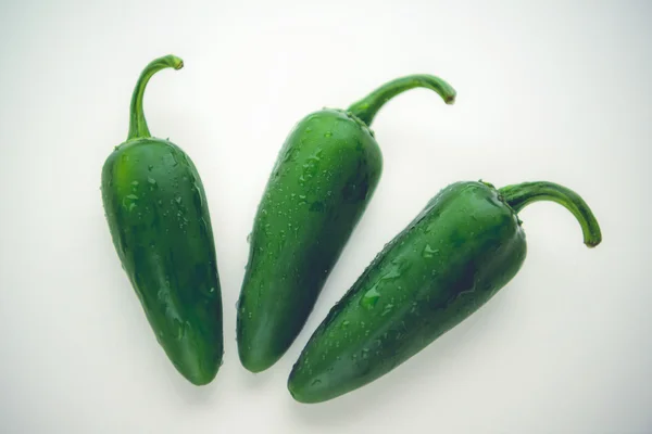 Τρεις πράσινο Jalapeos — Φωτογραφία Αρχείου