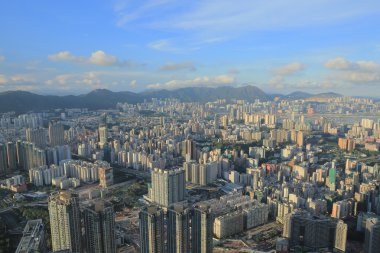 Kowloon yan görünüm Hong kong isaland ICC, doğusunda