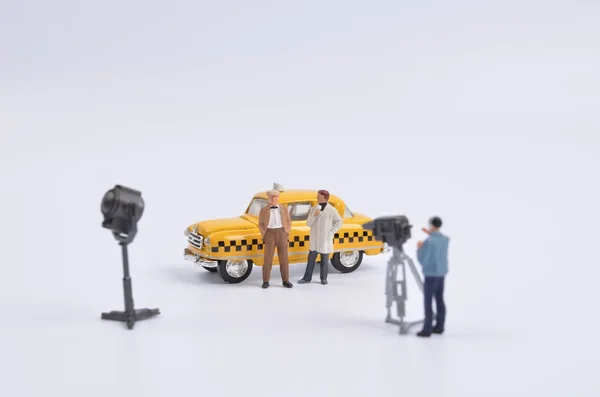 电影制作的小图的出租车 — 图库照片