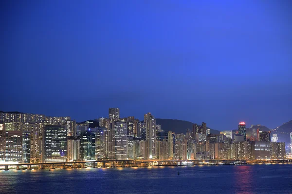 Hong kong skyline di notte — Foto Stock