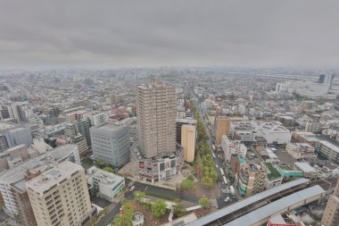 Tokyo, Japonya - havadan görünümü Funabashi bölge