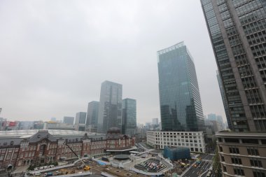 yağmur gün Tokyo İstasyonu