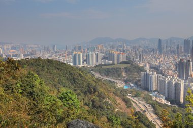 Bir kirli kowloon cityscape