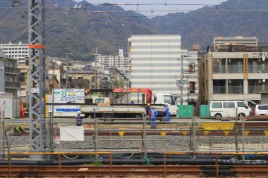 Kobe görünümü tren dışında Osaka'ya