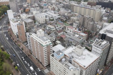 Tokyo, Japonya - Bunkyo bölgesinin havadan görünümü