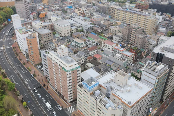 Вид с воздуха на современную архитектуру района Синдзюку — стоковое фото